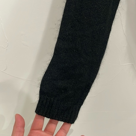 Cezanne Vintage Black Cardigan Silk Angora Sweater Gold Beaded Fuzzy Size Small - Picture 6 of 11